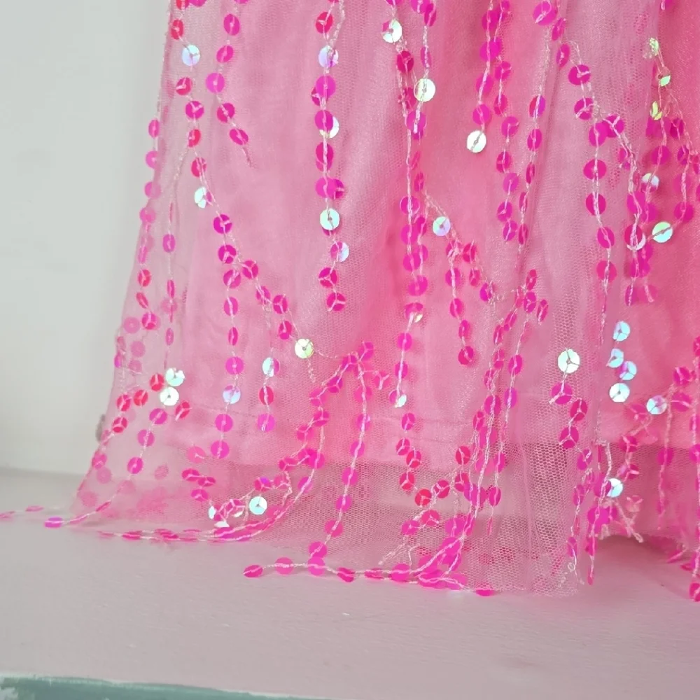 Pink Sequin Womens Dress - Picture 4 of 5
